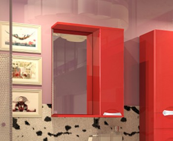 Зеркало-шкаф Камелия 65 (красный) в Тогучине - toguchin.mebel54.com | фото